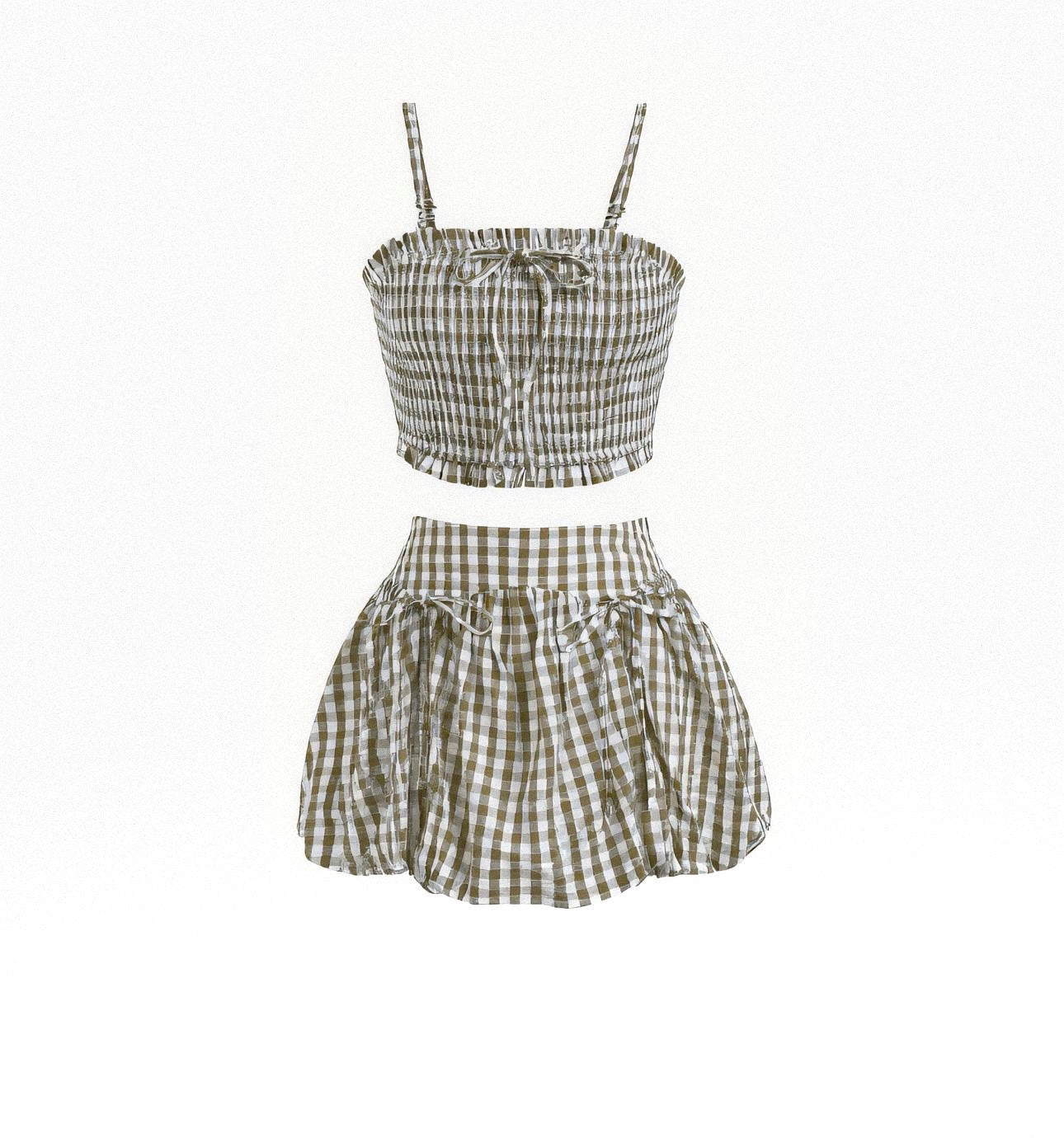 Gingham Two-Piece Set
